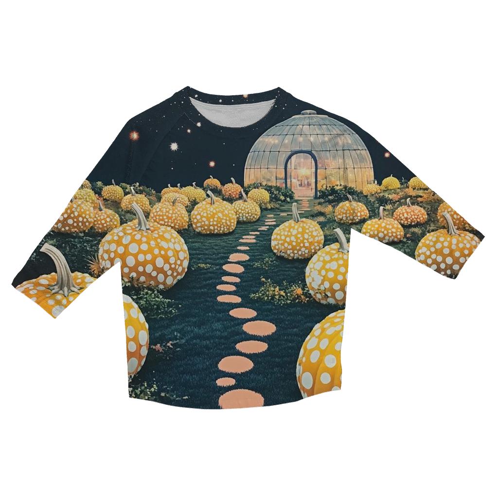 Yayoi Kusama Inspired Cosmic Pumpkin Garden designer 3/4 sleeve blouses