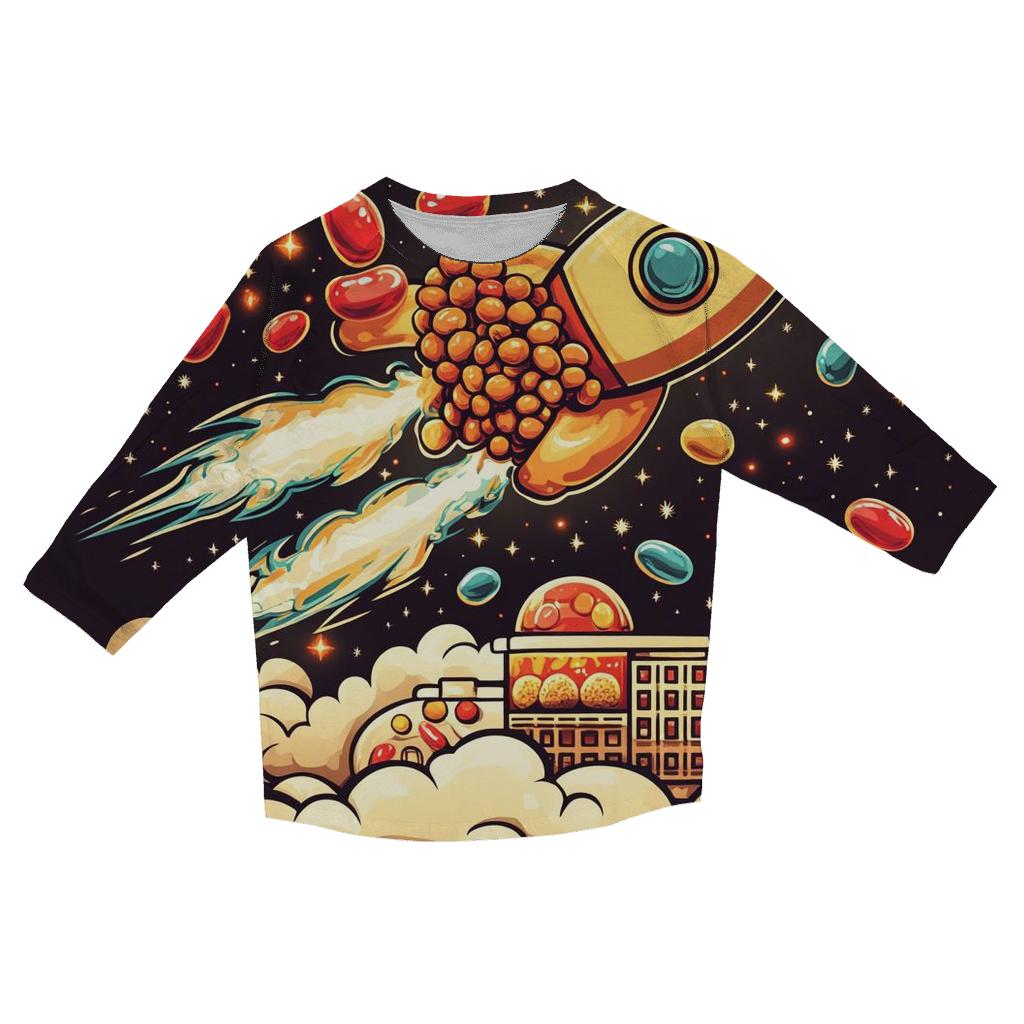 Cereal Mascot Rocket Crunch custom 3/4 sleeve shirts