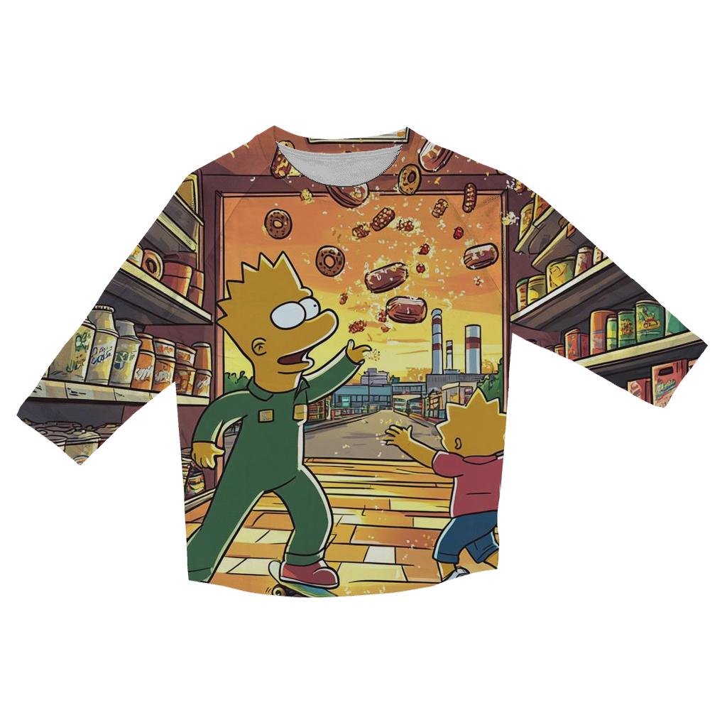 Kwik E Mart Snack Meteor Shower fashion 3/4 sleeve shirts