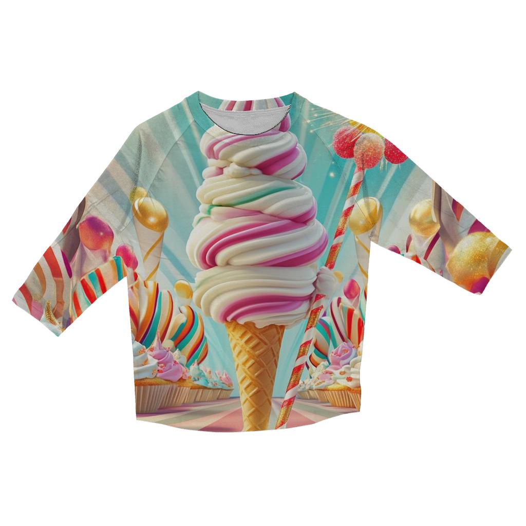 Ice Cream Prism Parade casual three quarter sleeve shirts