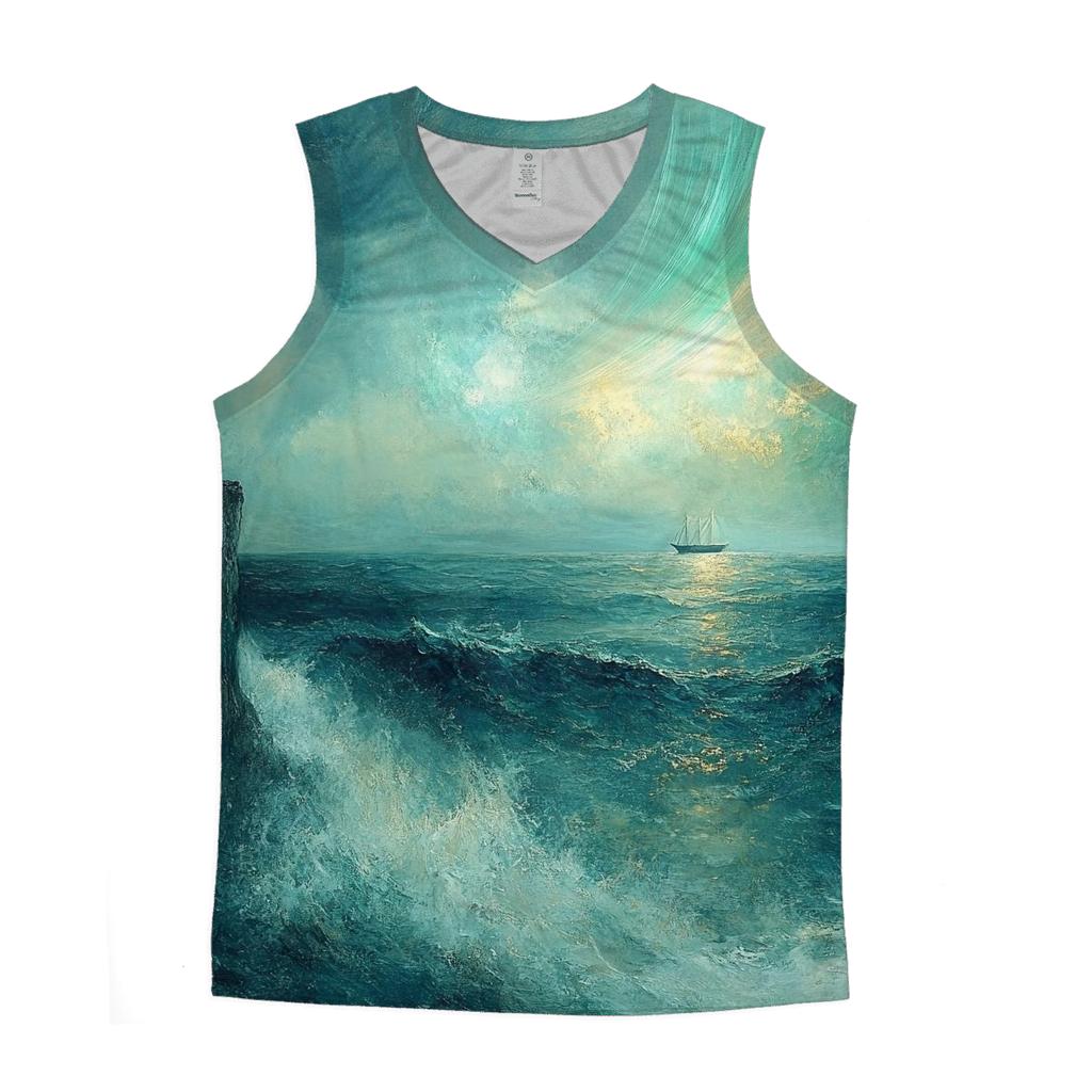 JMW Turner Inspired Aurora Over Stormy Ocean trendy fitted tank tops