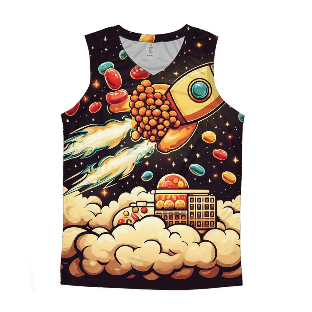 Cereal Mascot Rocket Crunch sports performance tank tops