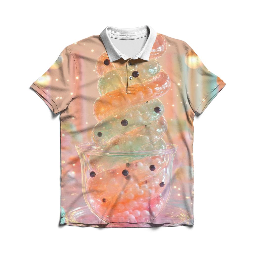 Gummy Bubble Tea Tornado premium cotton polo shirts