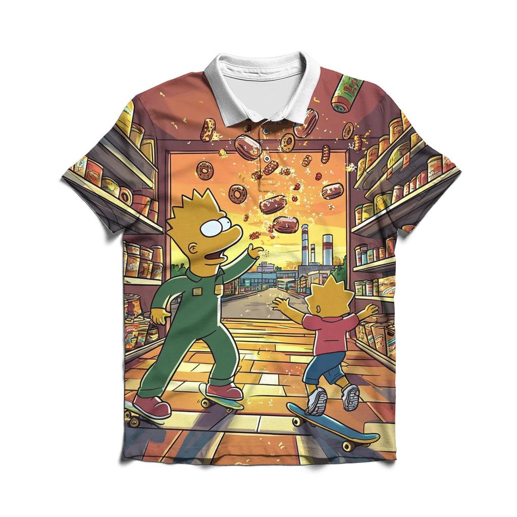 Kwik E Mart Snack Meteor Shower custom polo shirts