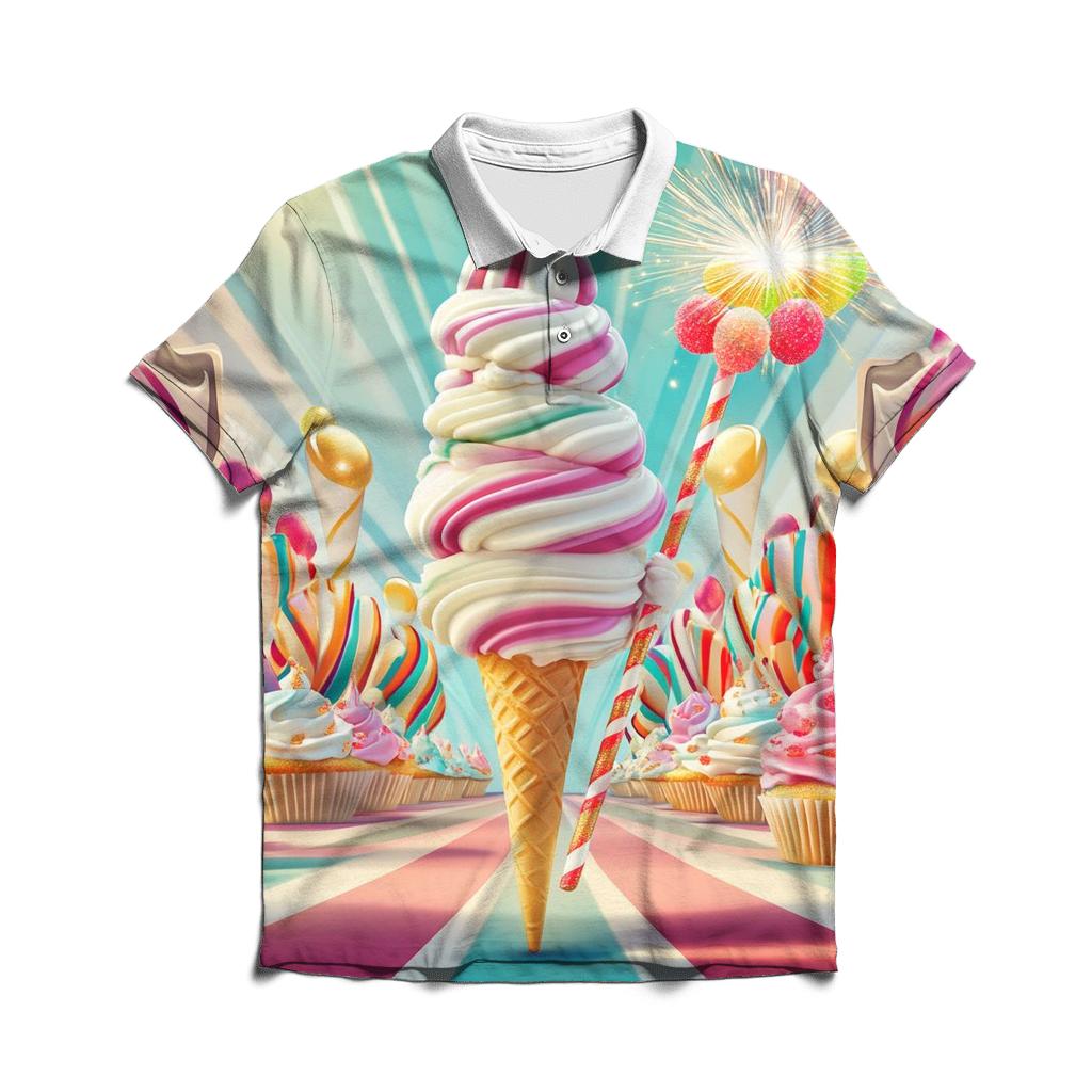 Ice Cream Prism Parade designer slim fit polos