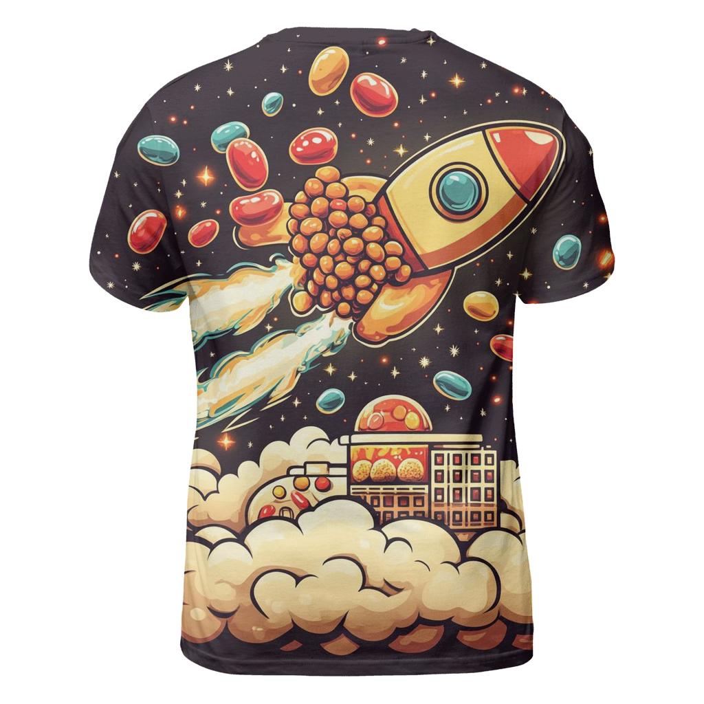 Cereal Mascot Rocket Crunch vibrant all-over design tees