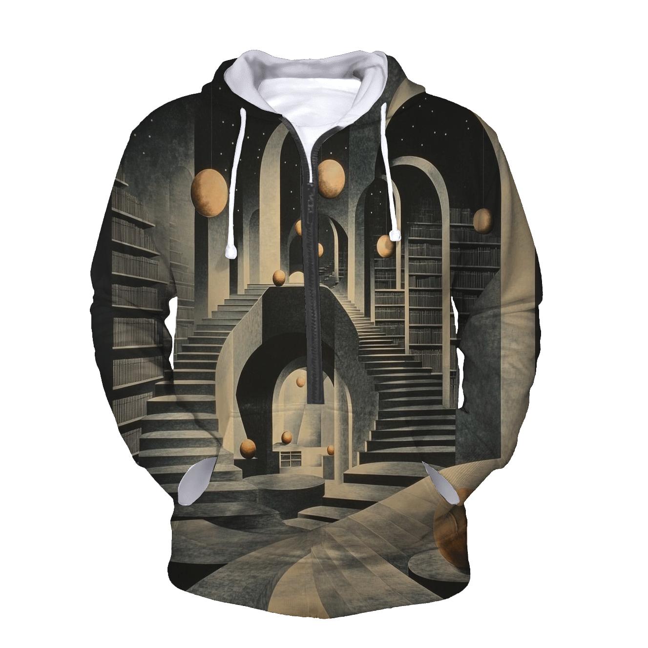 MC Escher Inspired Library Of Orbiting Staircases hoodie styles