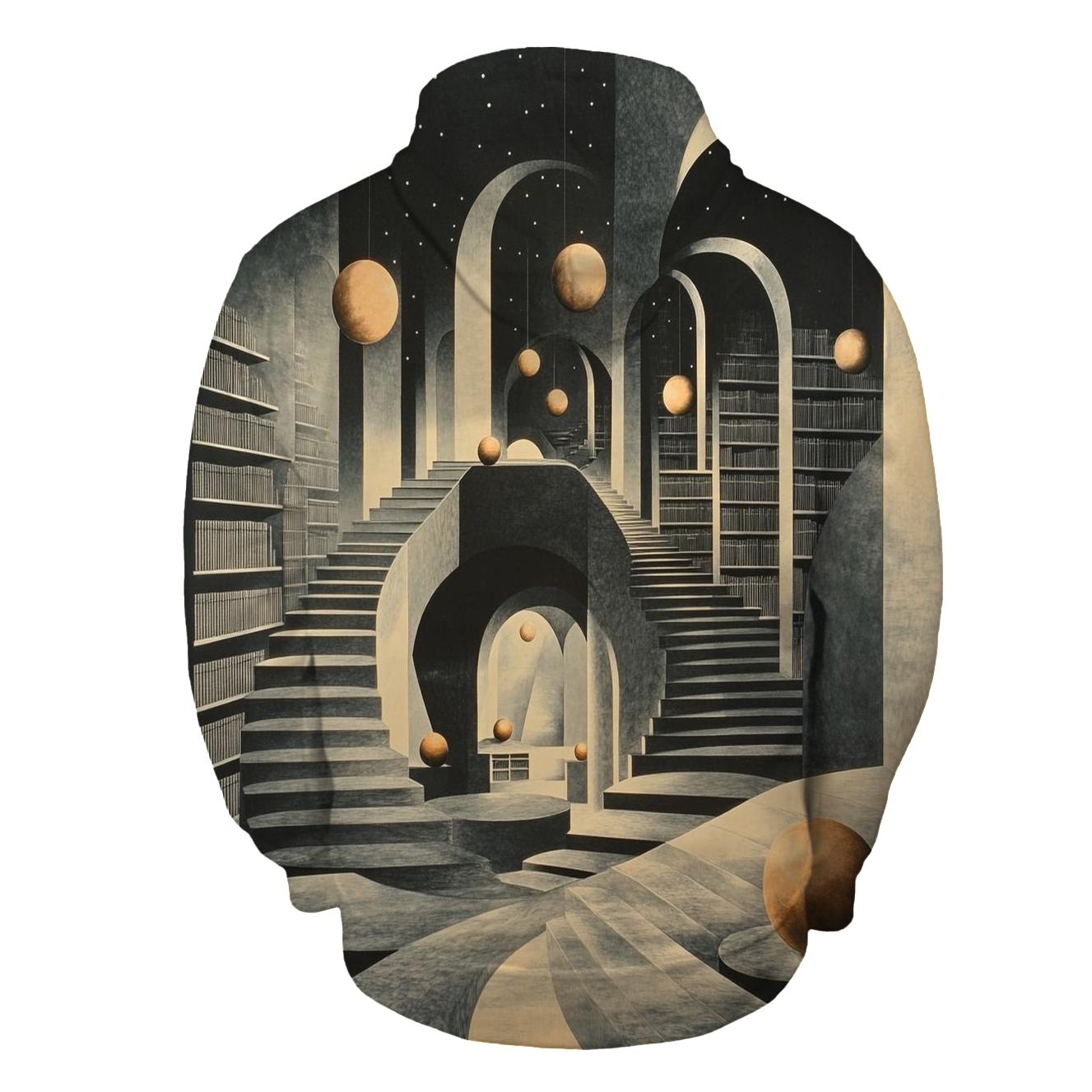MC Escher Inspired Library Of Orbiting Staircases hoodie styles