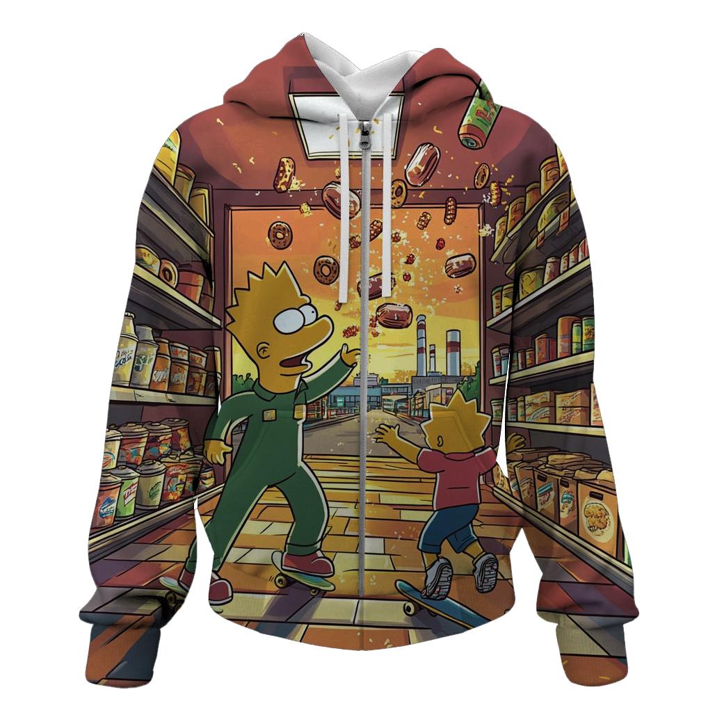 Kwik E Mart Snack Meteor Shower zip-up hoodies