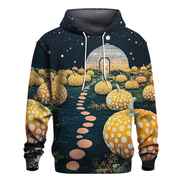 Yayoi Kusama Inspired Cosmic Pumpkin Garden lightweight hoodies