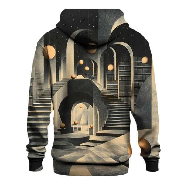 MC Escher Inspired Library Of Orbiting Staircases hoodie designs