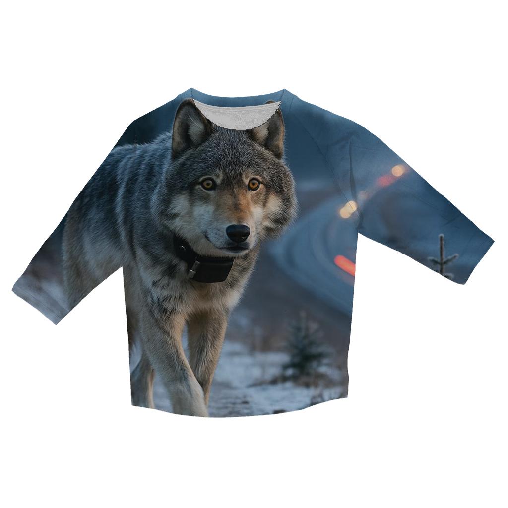 Overpass Sentinel Gray Wolf At Dawn designer 3/4 sleeve blouses