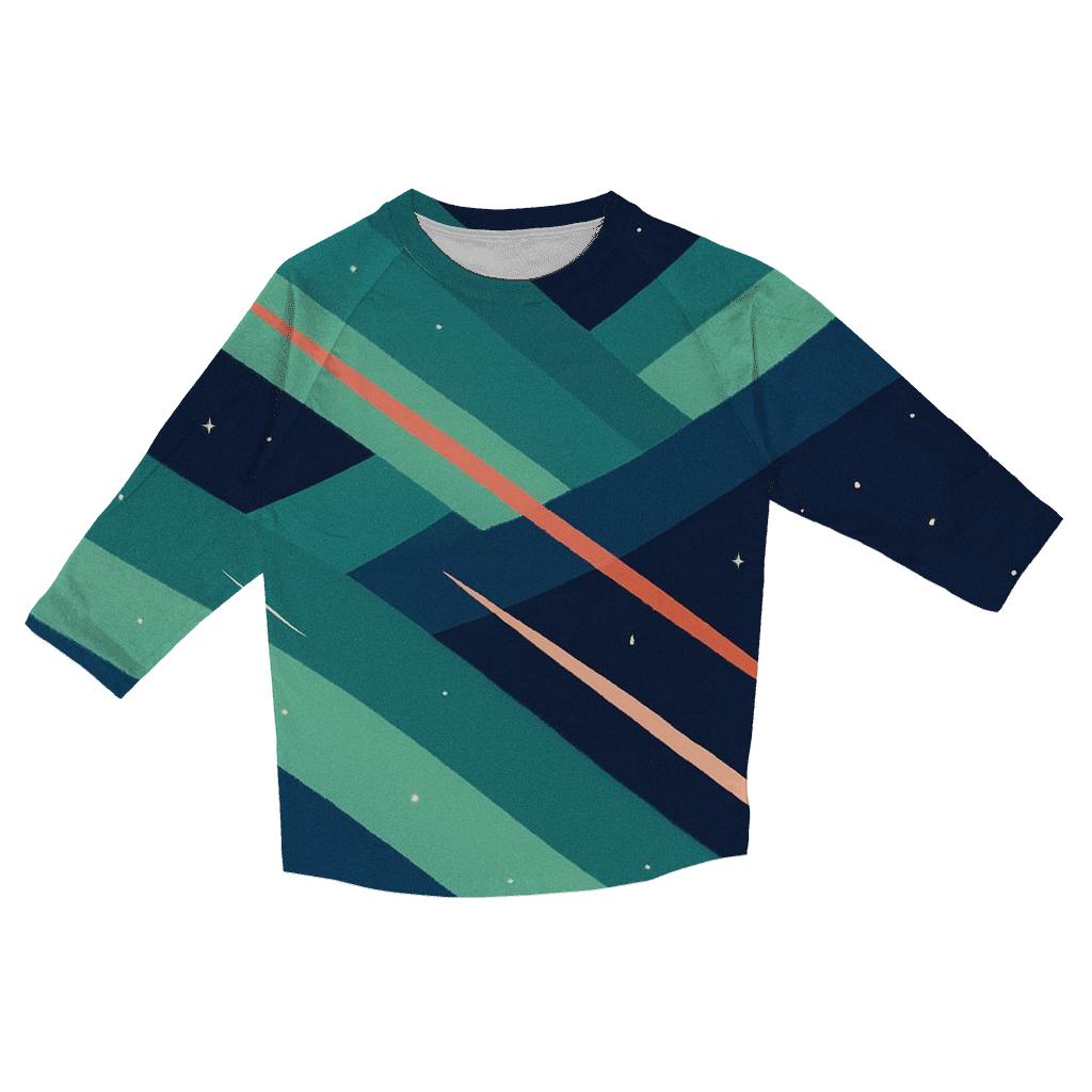 Aurora Ribbon Jet Outflow printed three quarter sleeve shirts