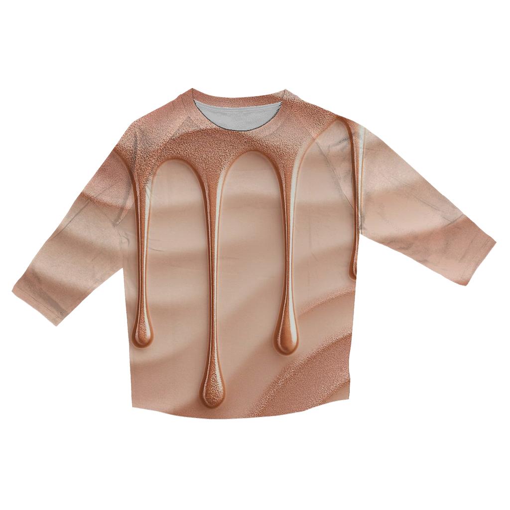 Rose Gold Ripple Drip printed three quarter sleeve shirts