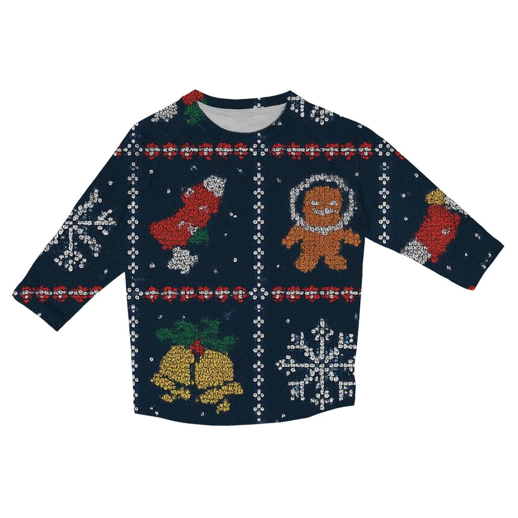Gingerbread Astronaut Ornament Parade Design casual three quarter sleeve shirts