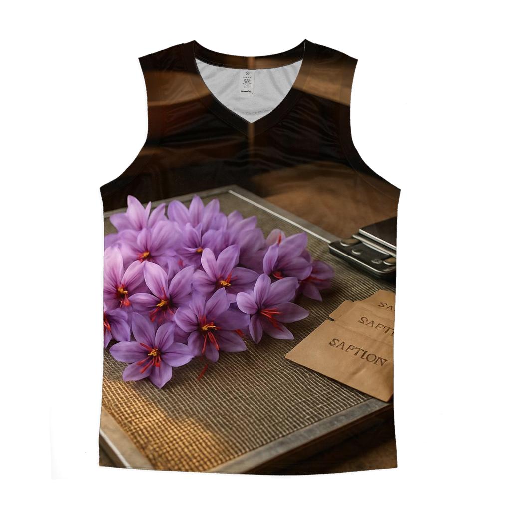 Saffron Crocus Stigmas Drying On Mesh Screen trendy fitted tank tops