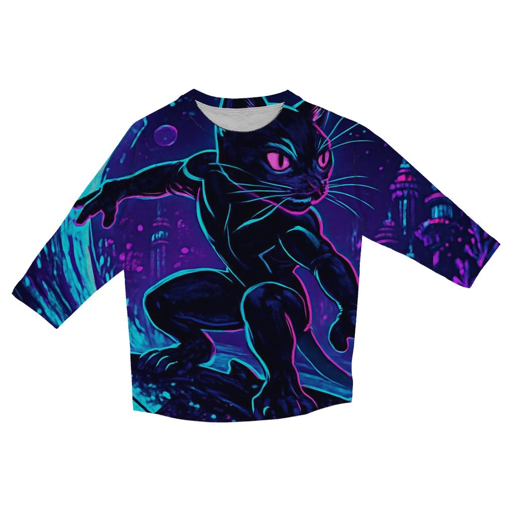 Neon Tide Reef Rider Cat trendy 3/4 sleeve tops