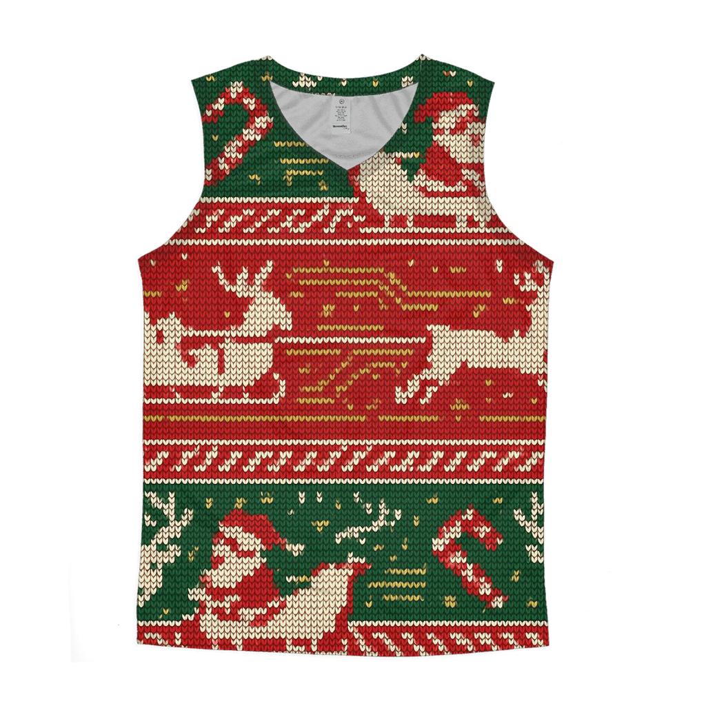 Santa Sleigh Circuit Board Knit Design personalized athletic tanks