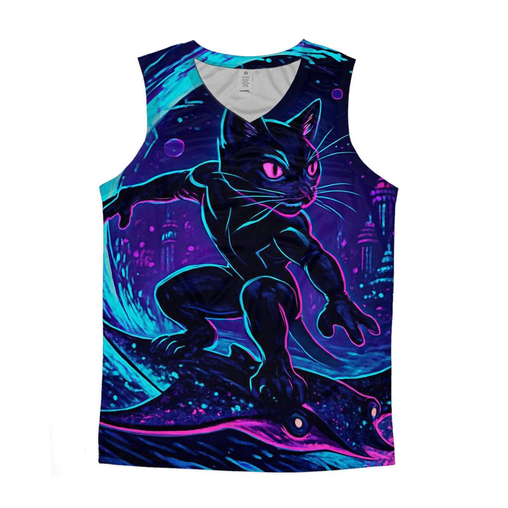 Neon Tide Reef Rider Cat custom tank tops