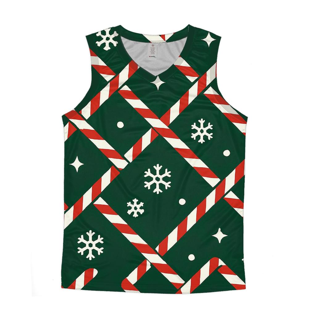 Candy Cane Snowflake Lattice Pattern stylish racerback tanks