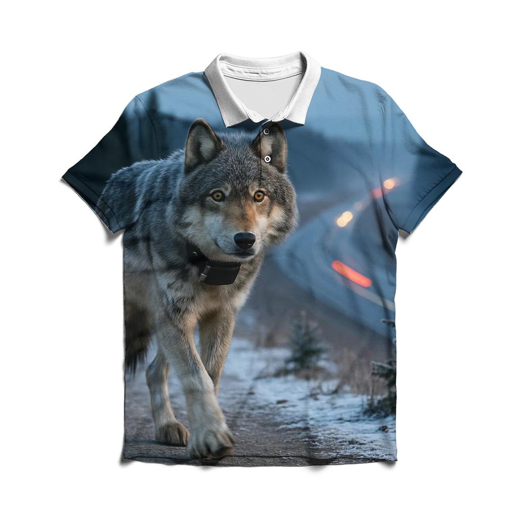 Overpass Sentinel Gray Wolf At Dawn classic pique polos