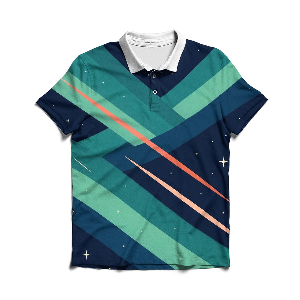 Aurora Ribbon Jet Outflow designer slim fit polos