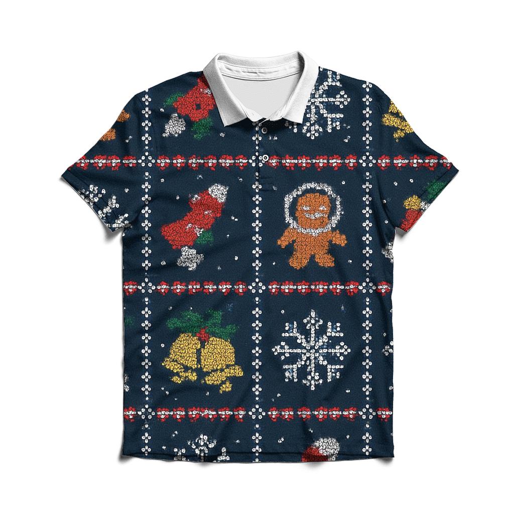 Gingerbread Astronaut Ornament Parade Design branded logo polo shirts