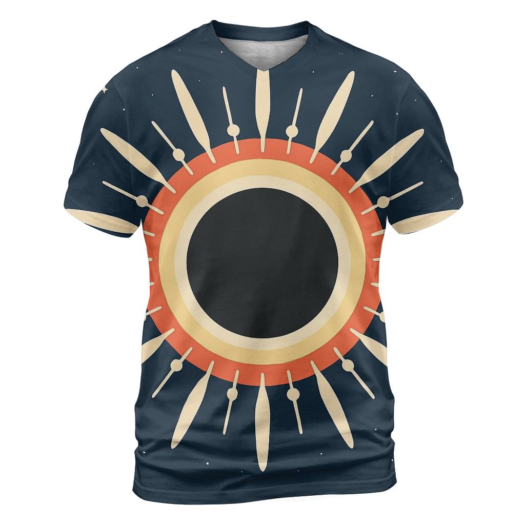 Eclipse Corona Petal Array vibrant all-over design tees