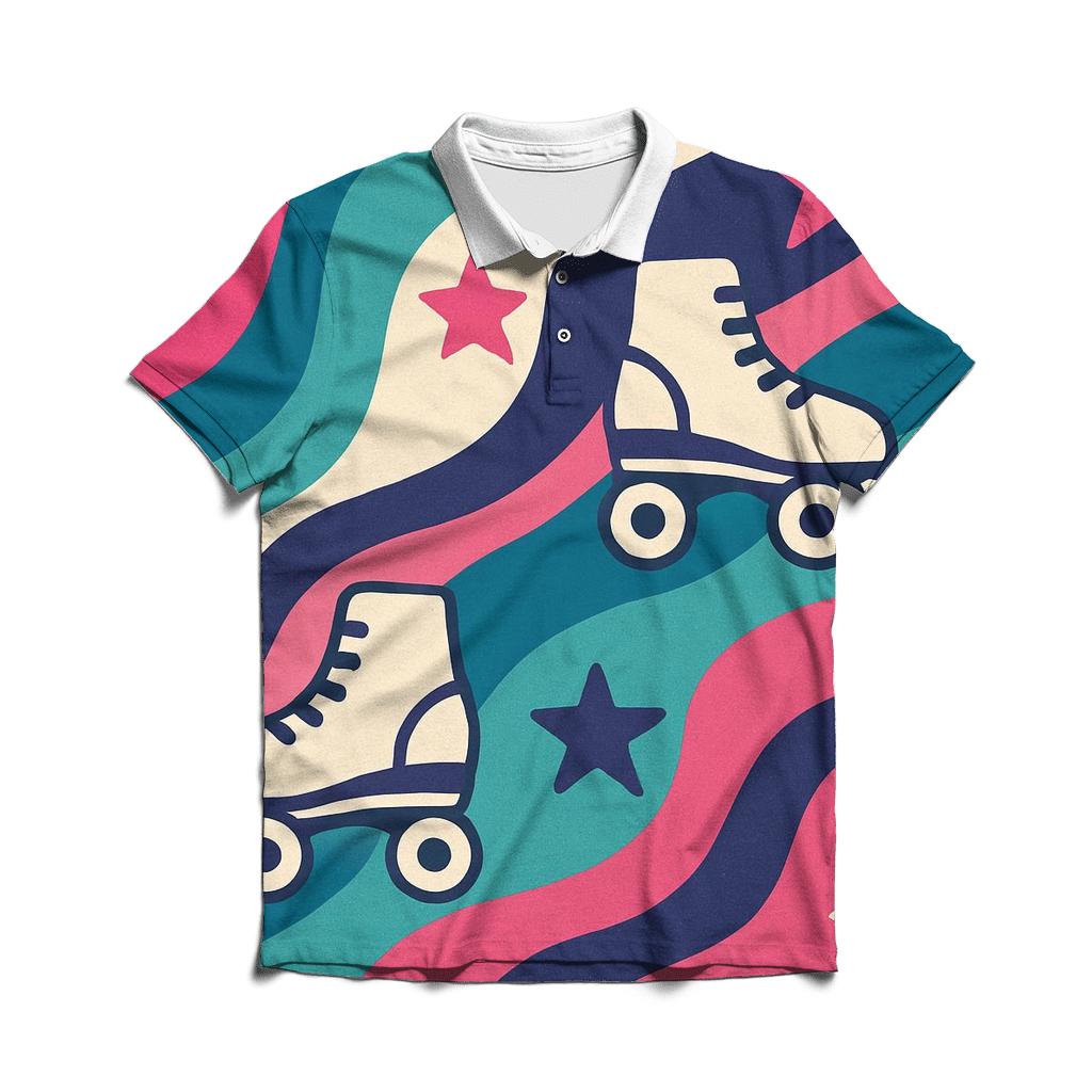 Groovy Roller Rink Waves designer slim fit polos
