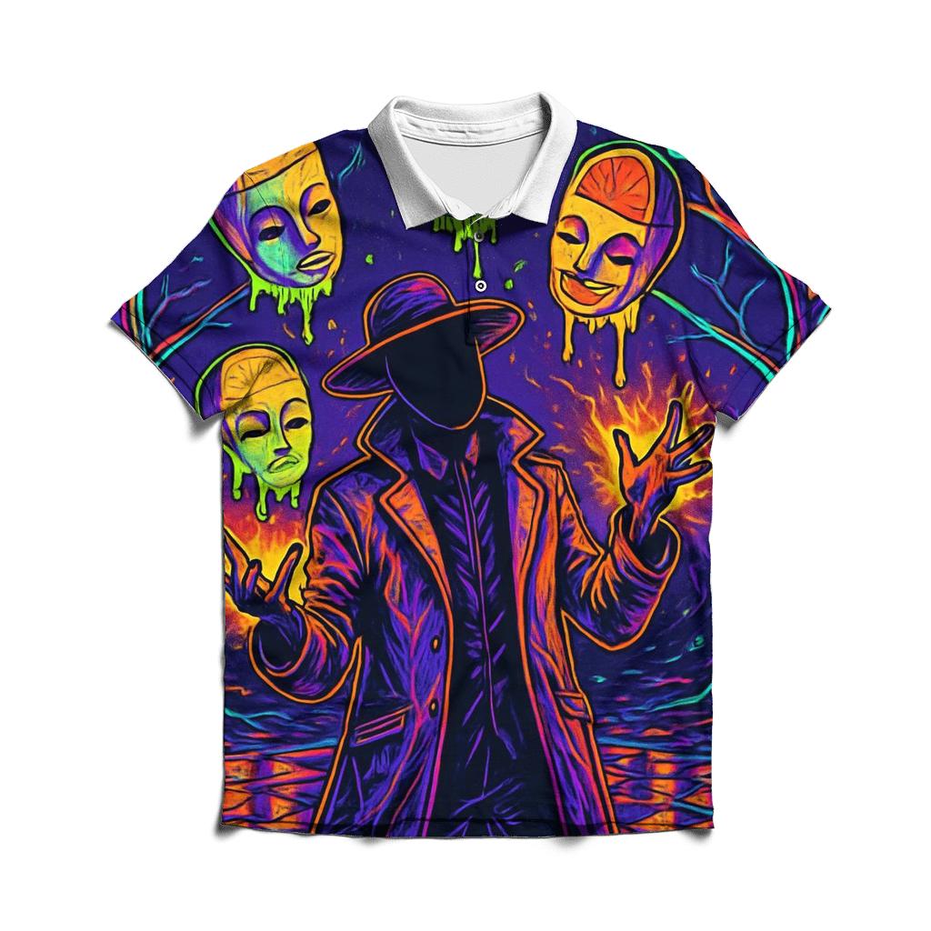 Neon Orchard Of Floating Masks classic pique polos
