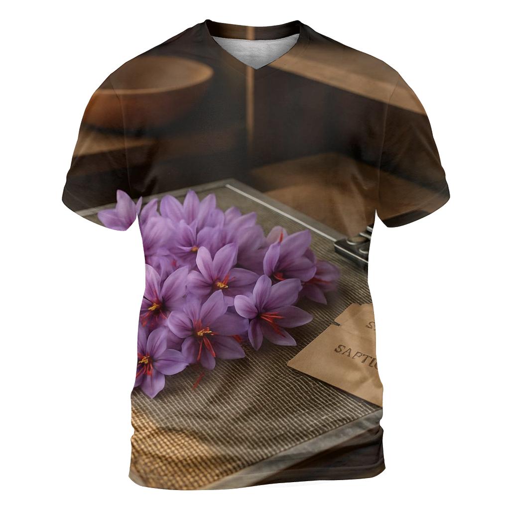 Saffron Crocus Stigmas Drying On Mesh Screen designer pattern shirts