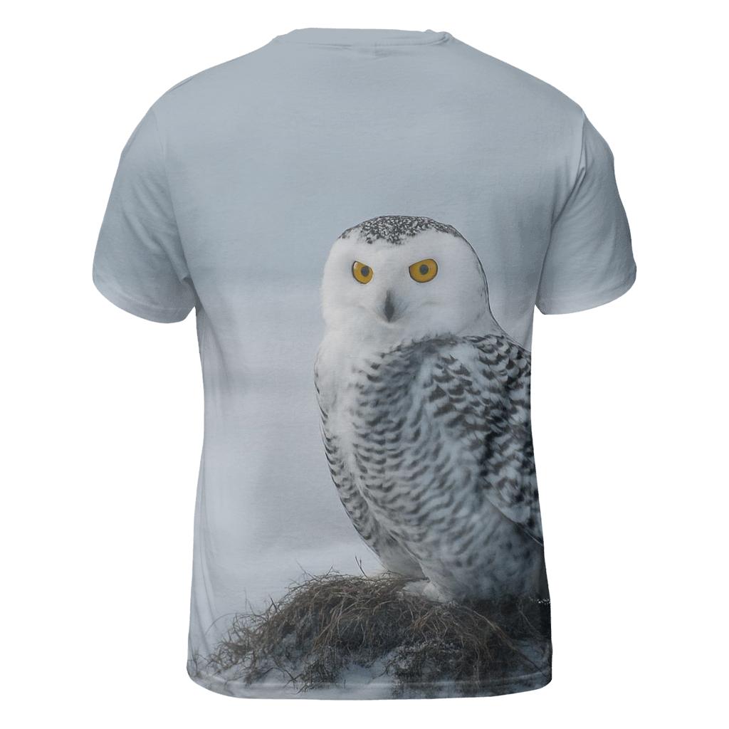 Frostline Sentinel Snowy Owl creative print fashion shirts