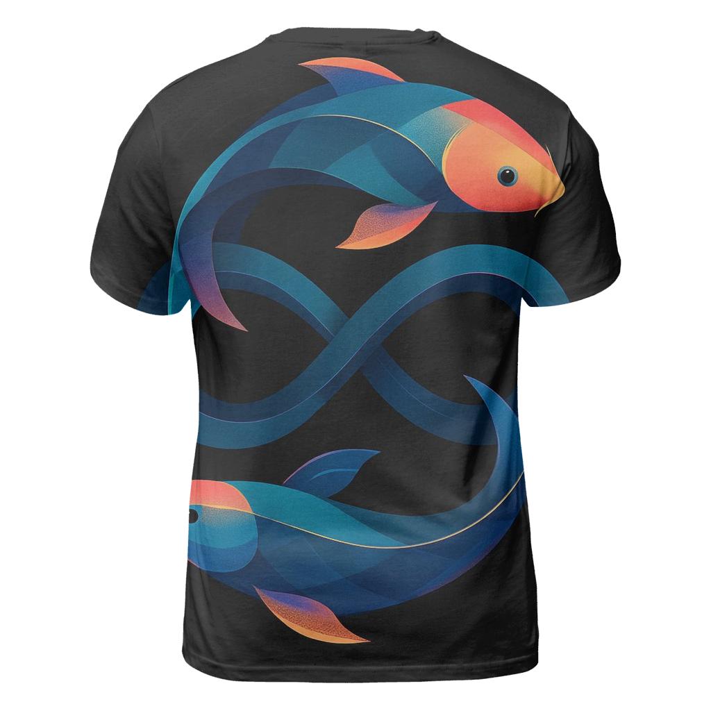 Prismatic Koi Infinity Loop designer pattern shirts
