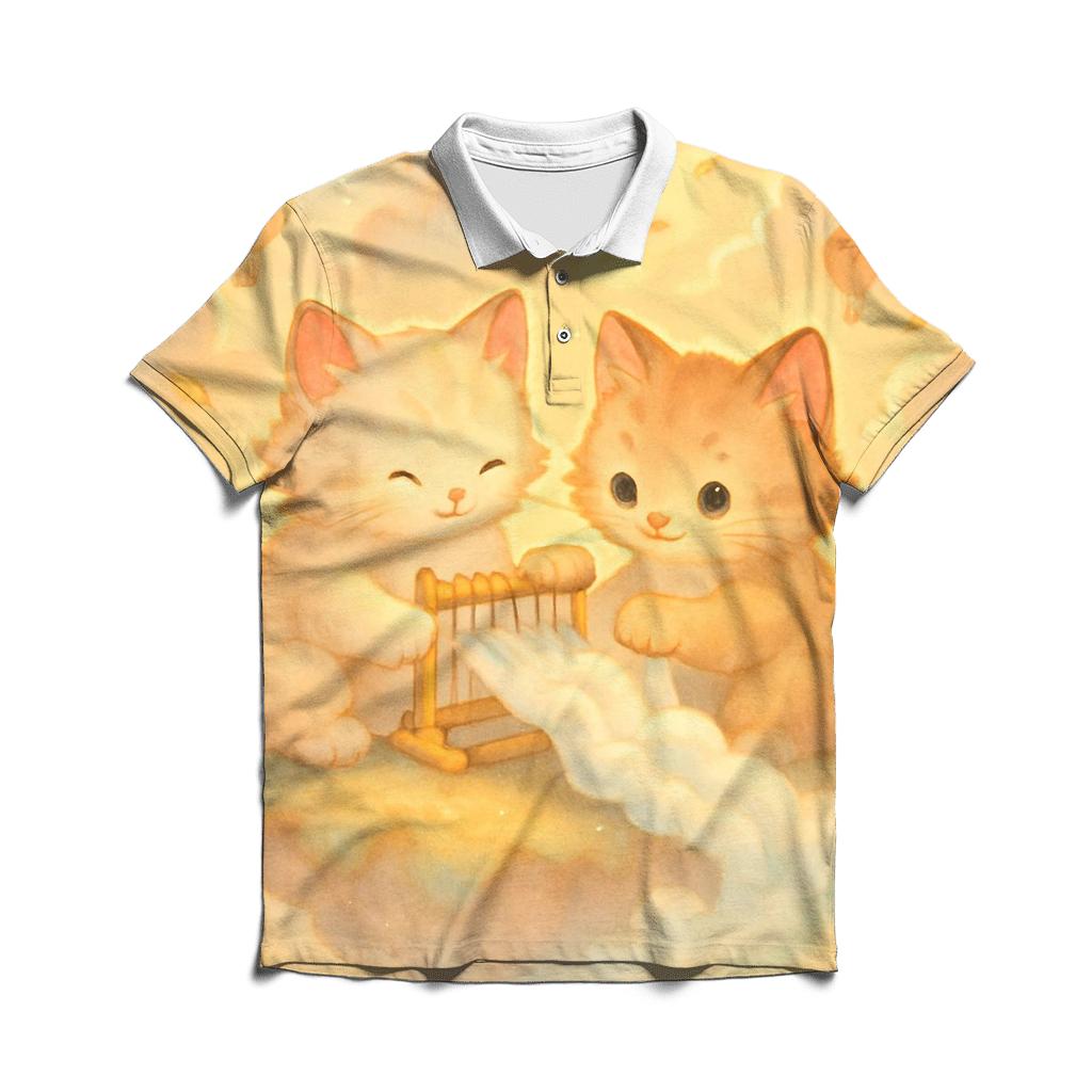 Sunrise Cloud Loom Kittens embroidered polo tops