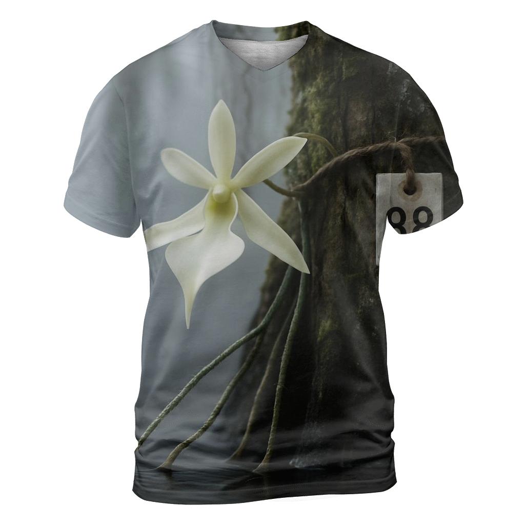 Ghost Orchid Bloom With Conservation Tag In Cypress Swamp personalized full print shirts