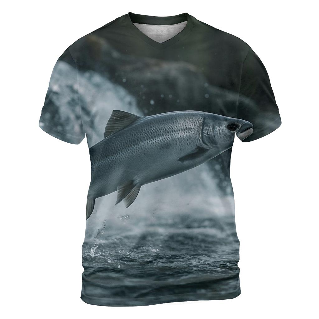 Riverglass Leap Atlantic Salmon statement graphic shirts