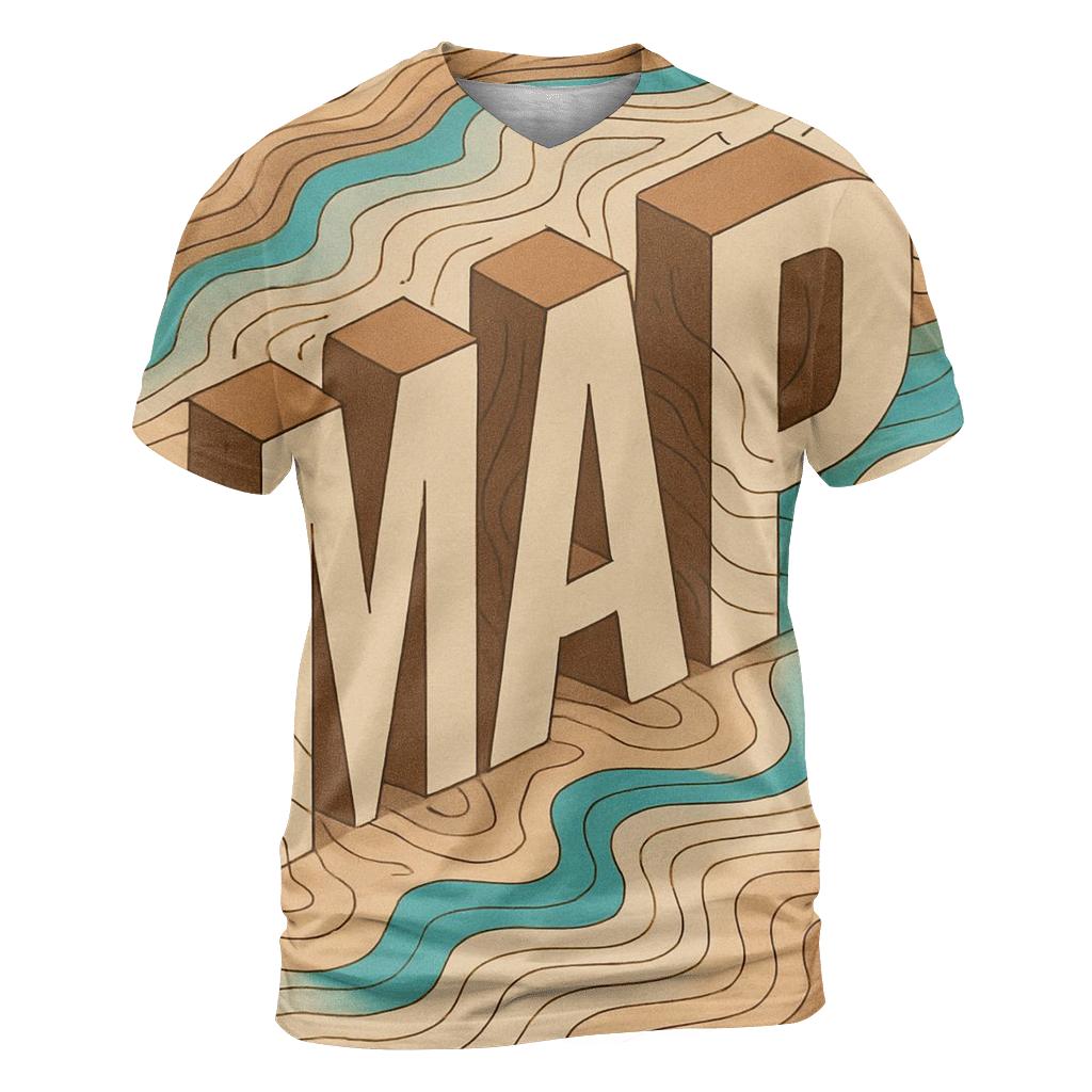 Desert Mirage Type Atlas artistic all-over print tops