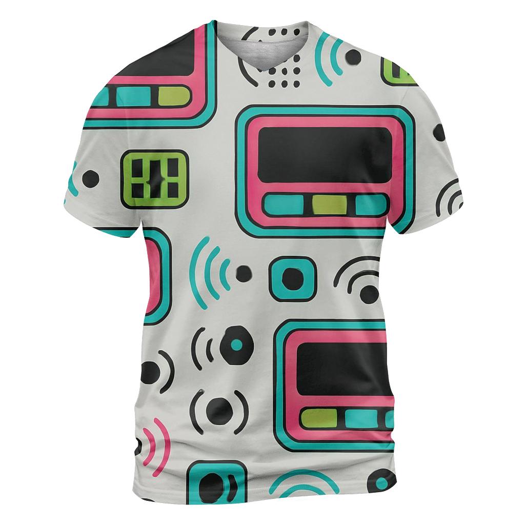 Chromatic Pager Signal Pattern custom all-over print shirts