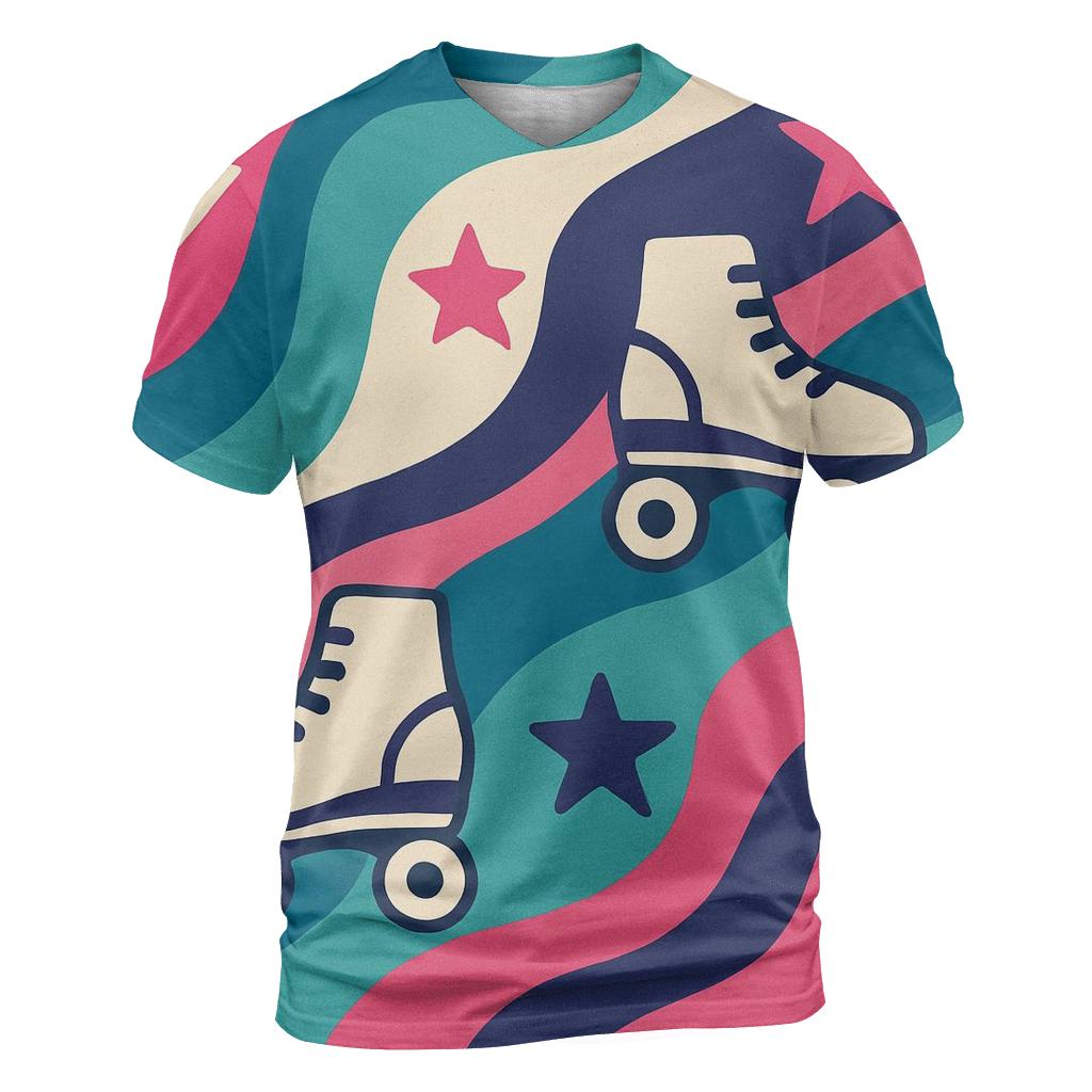 Groovy Roller Rink Waves statement graphic shirts