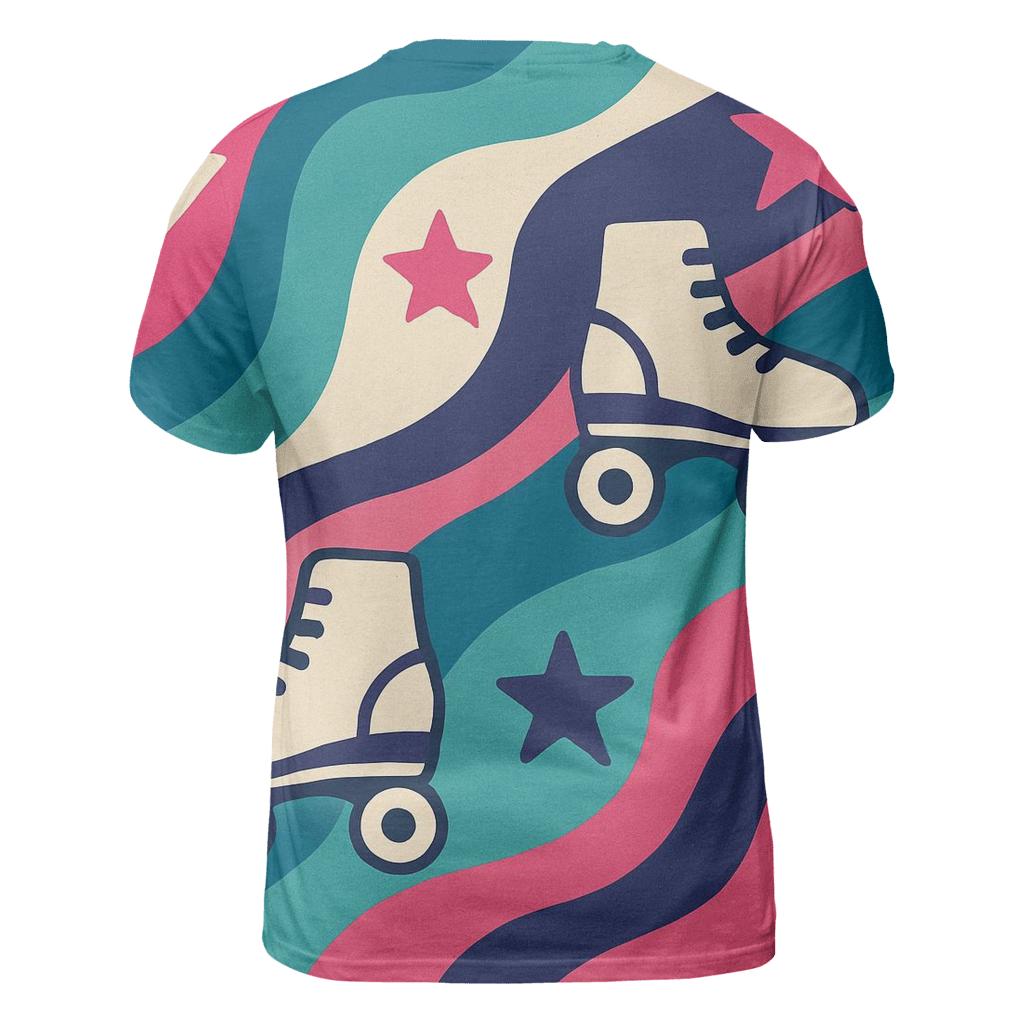 Groovy Roller Rink Waves statement graphic shirts