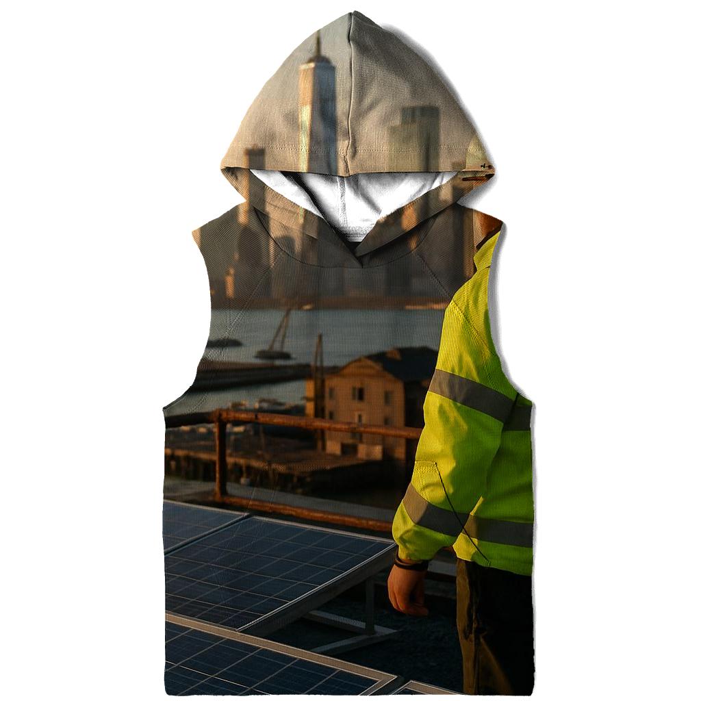 Solar Array Overlook At The Brooklyn Navy Yard heavyweight hoodies