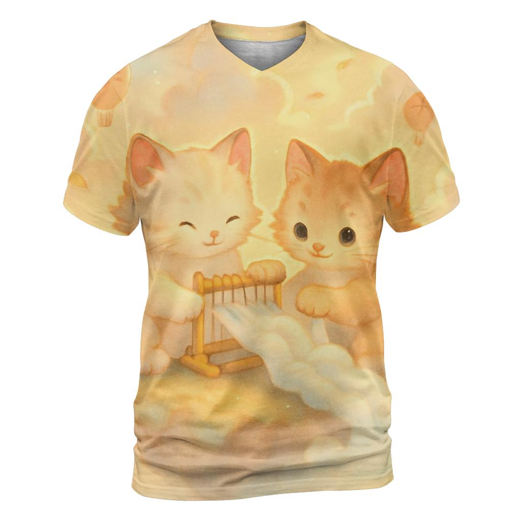 Sunrise Cloud Loom Kittens statement graphic shirts