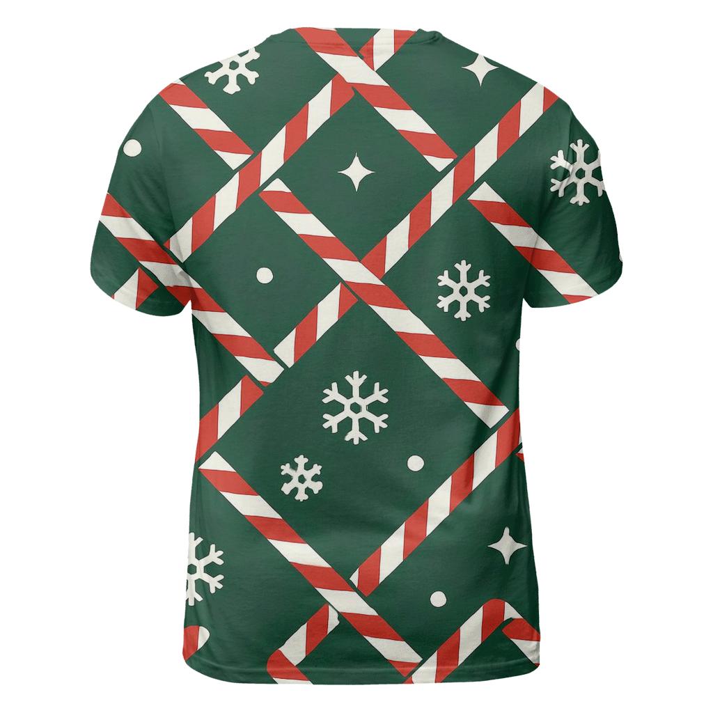 Candy Cane Snowflake Lattice Pattern designer pattern shirts