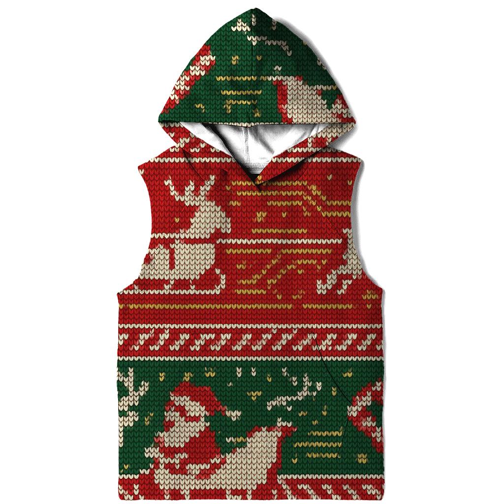 Santa Sleigh Circuit Board Knit Design embroidered hoodies
