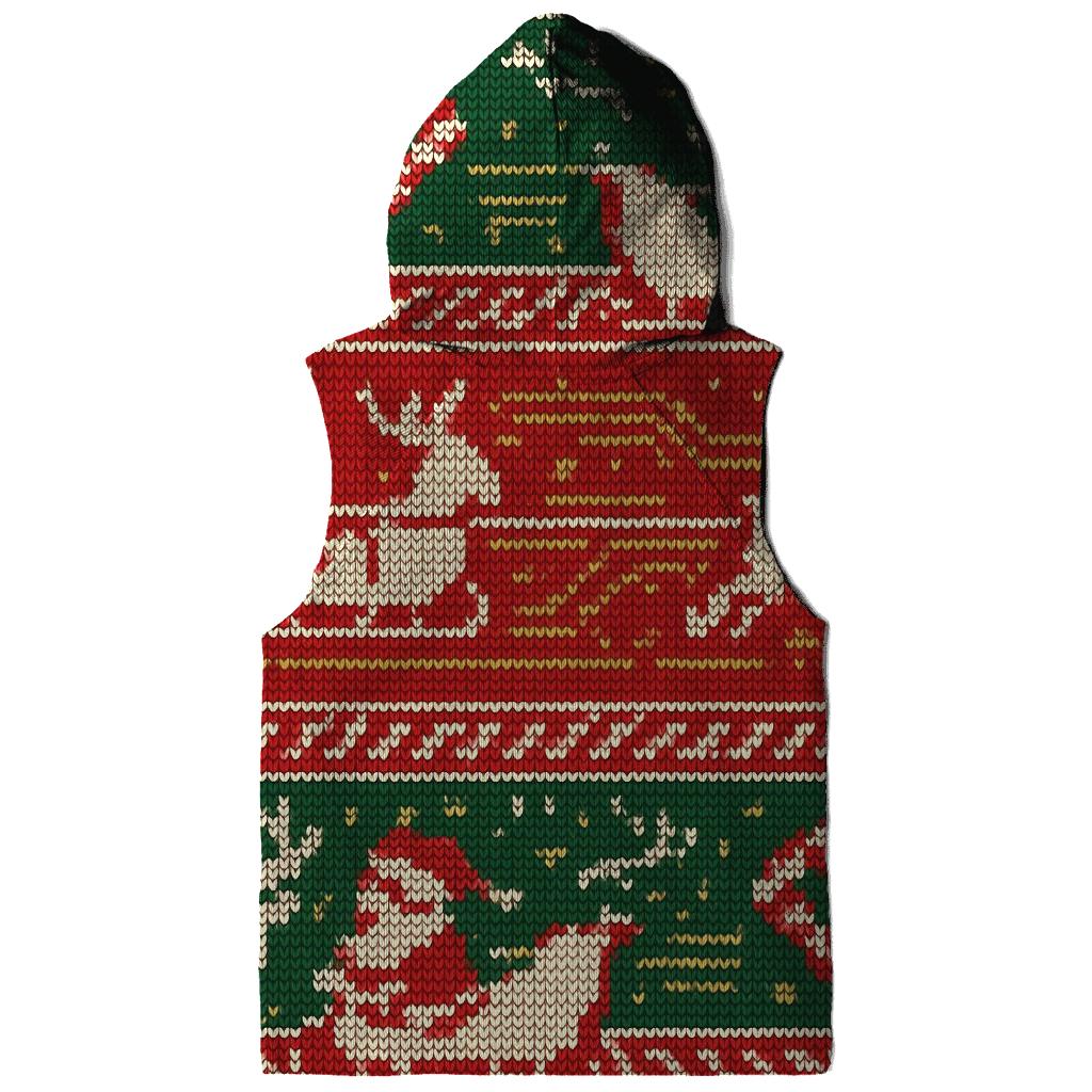 Santa Sleigh Circuit Board Knit Design embroidered hoodies