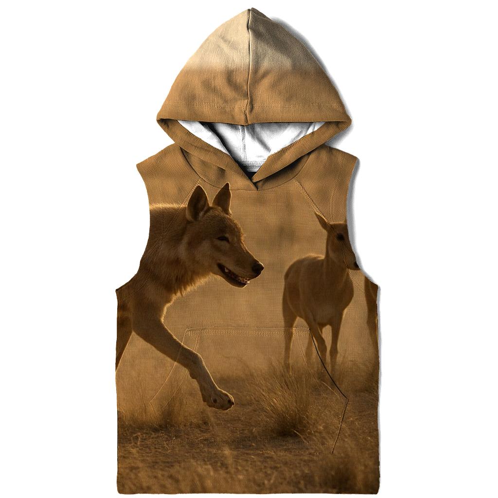 Saiga Steppe Wolf In Windblown Dust zip-up hoodies