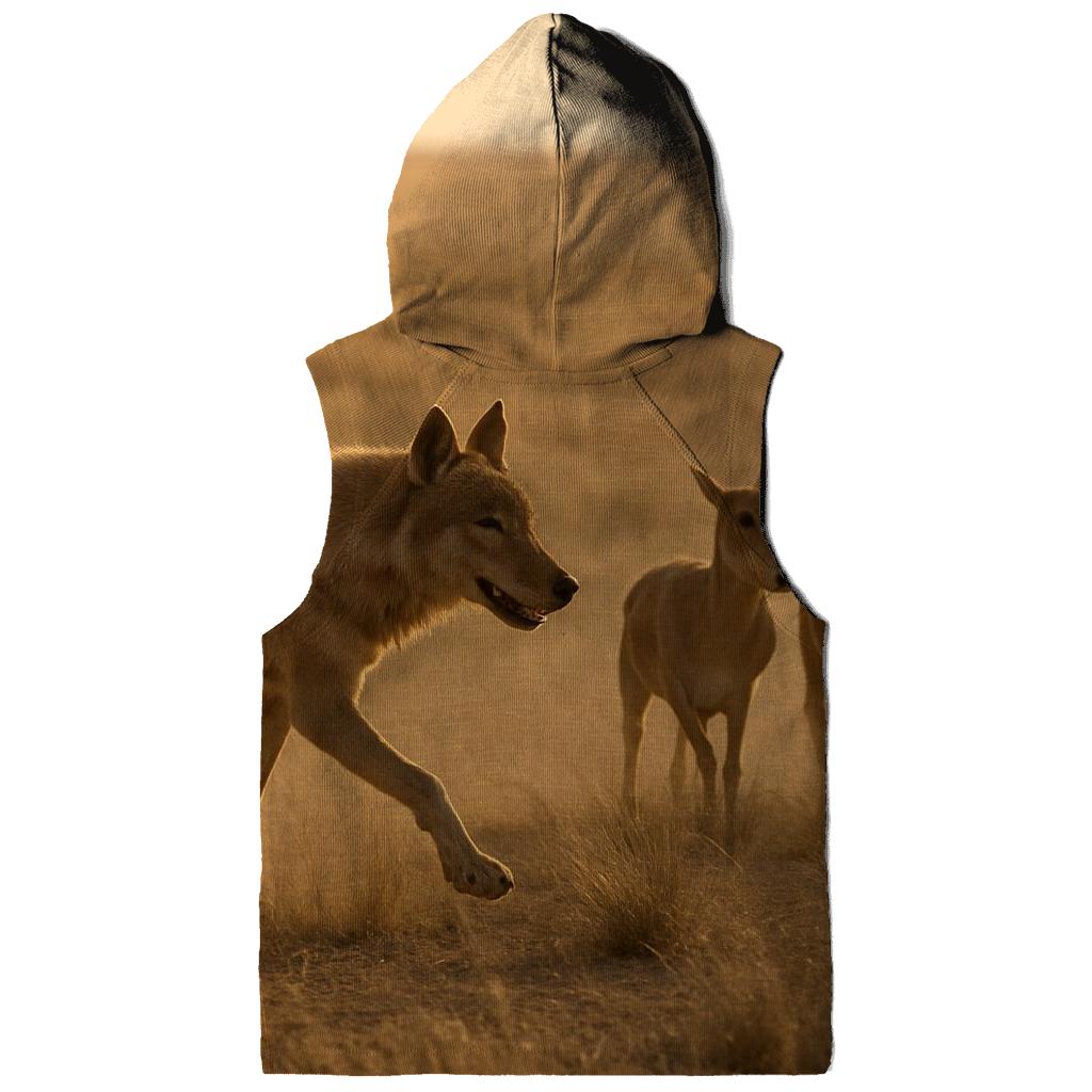 Saiga Steppe Wolf In Windblown Dust zip-up hoodies