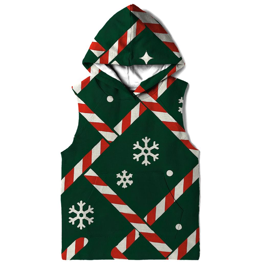 Candy Cane Snowflake Lattice Pattern pullover hoodies