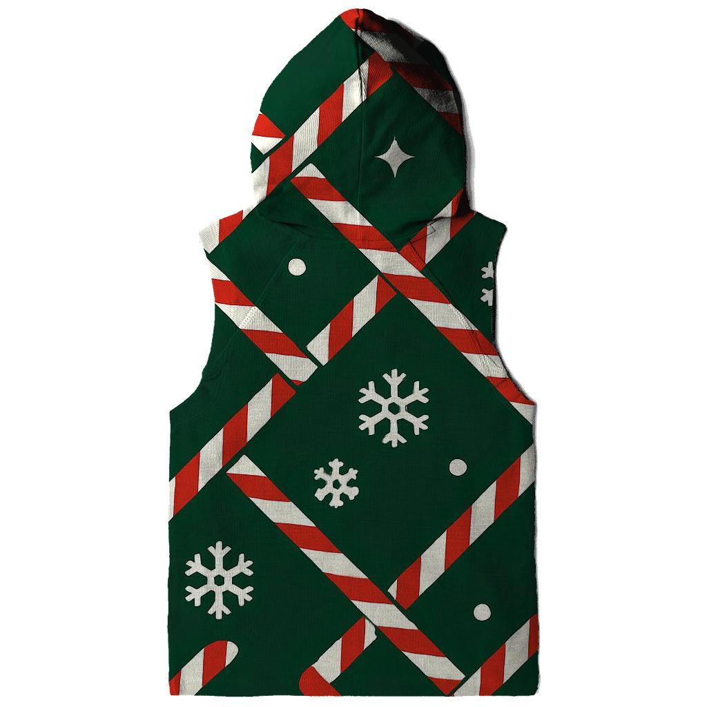 Candy Cane Snowflake Lattice Pattern pullover hoodies
