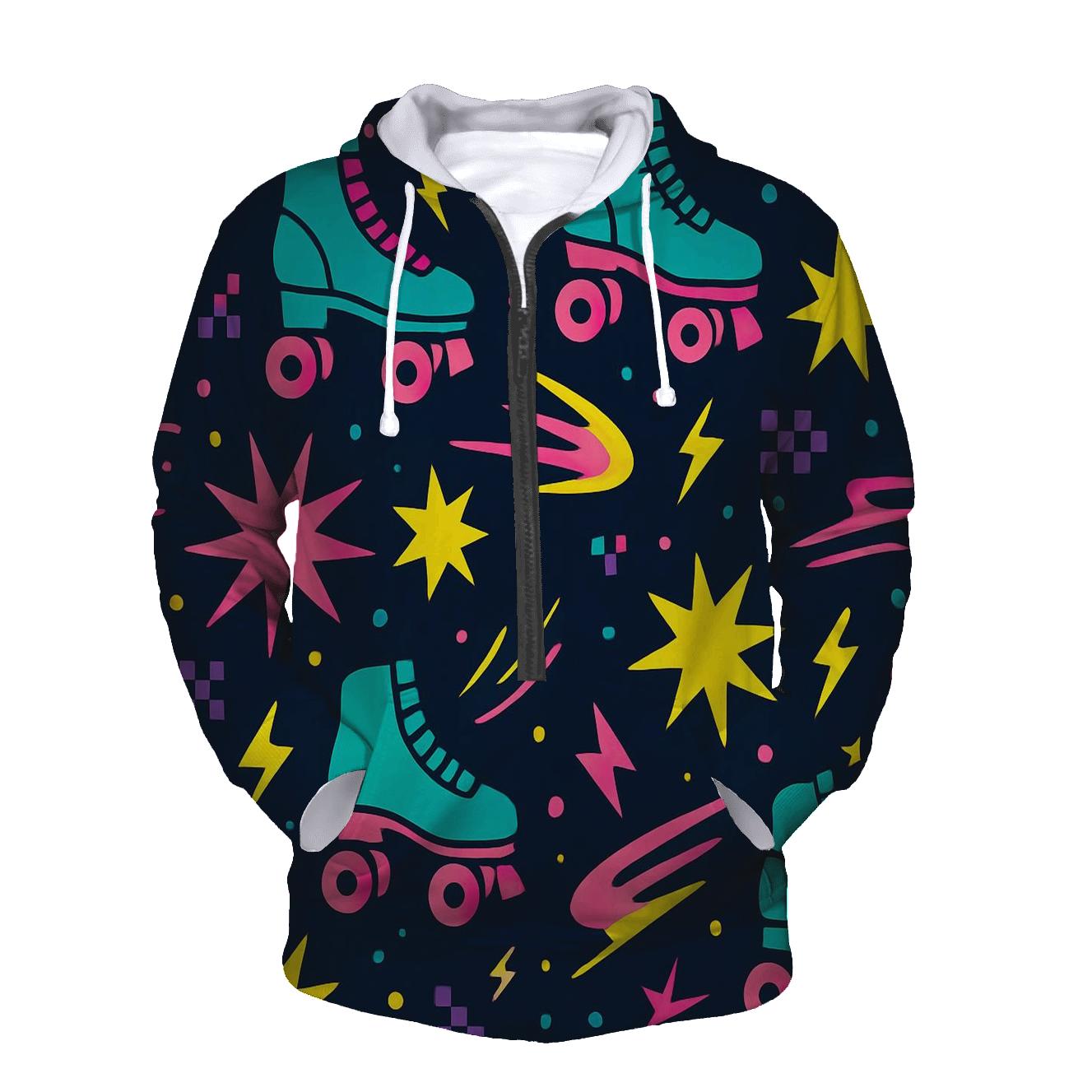 Roller Rink Neon Confetti printed hoodies